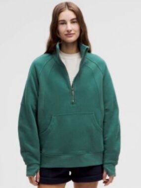 —Lululemon Storm Teal Scuba Oversized Funnel-Neck Half Zip *Long XL/XXL